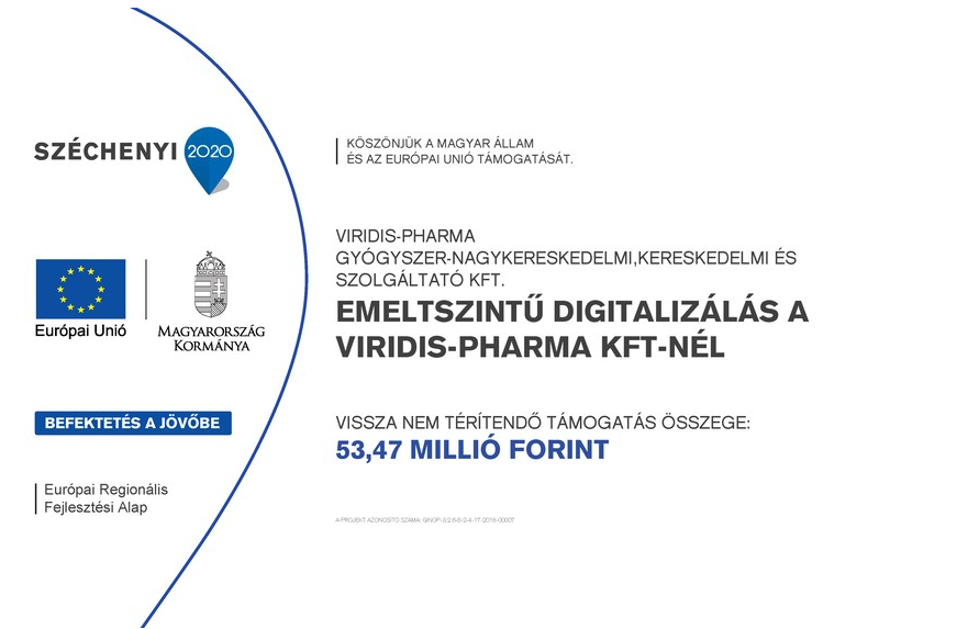 Széchenyi 2020 – Emeltszintű digitalizálás a Viridis-Pharma Kft-nél